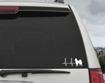 Siberian Husky Heartbeat EKG  - Car Window Decal Sticker