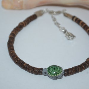 Sea Turtle Anklet, Ceramic Turtle Anklet, Coconut Bead Turtle Anklet image 4