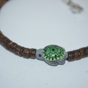 Sea Turtle Anklet, Ceramic Turtle Anklet, Coconut Bead Turtle Anklet image 5