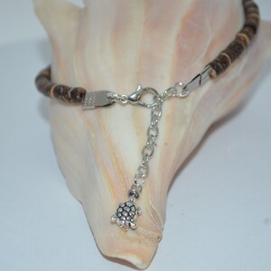 Sea Turtle Anklet, Ceramic Turtle Anklet, Coconut Bead Turtle Anklet image 3