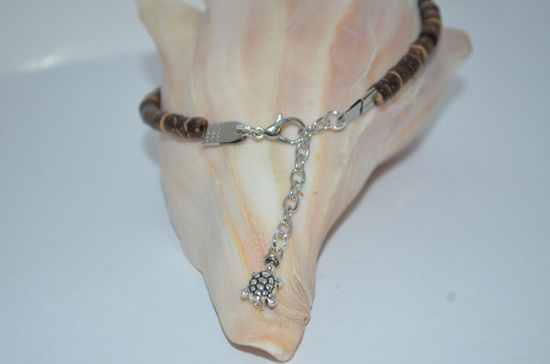 Sea Turtle Anklet, Ceramic Turtle Anklet, Coconut Bead Turtle Anklet image 3