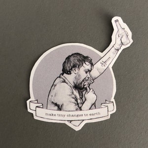 Sticker Frightened Rabbit Scott Hutchison 'Make tiny changes to earth' in memory image 1