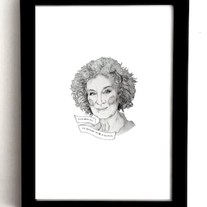 Margaret Atwood - &#39;Refuse to be a victim&#39; - feminist print