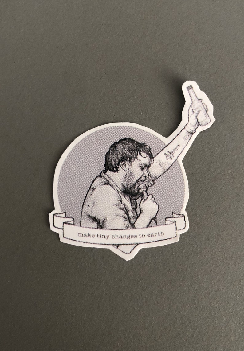 Sticker Frightened Rabbit Scott Hutchison 'Make tiny changes to earth' in memory image 1