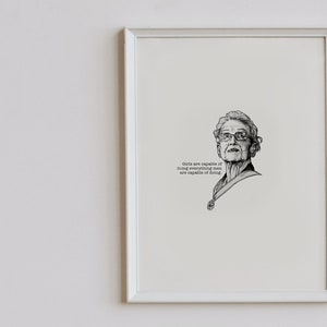 Katherine Johnson &#39;Girls are capable of doing everything&#39; print - feminist icon - inspirational