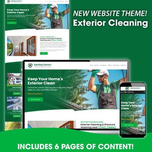 Premade Exterior Cleaning Services Website - Complete Theme Package with Hosting - SEO Optimized for Exterior Cleaning Businesses