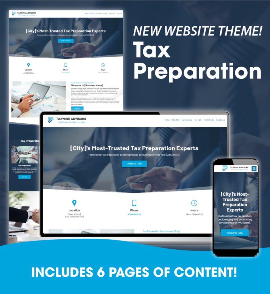 Premade Tax Preparation Website Complete Theme Package With Hosting SEO Premade Tax Preparation Website Complete Theme Package With Hosting SEO