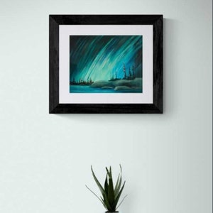 painting, landscape, northern lights, home decor, landscape painting, landscape art, art, artist, canadian artist, ontario, wall art image 5