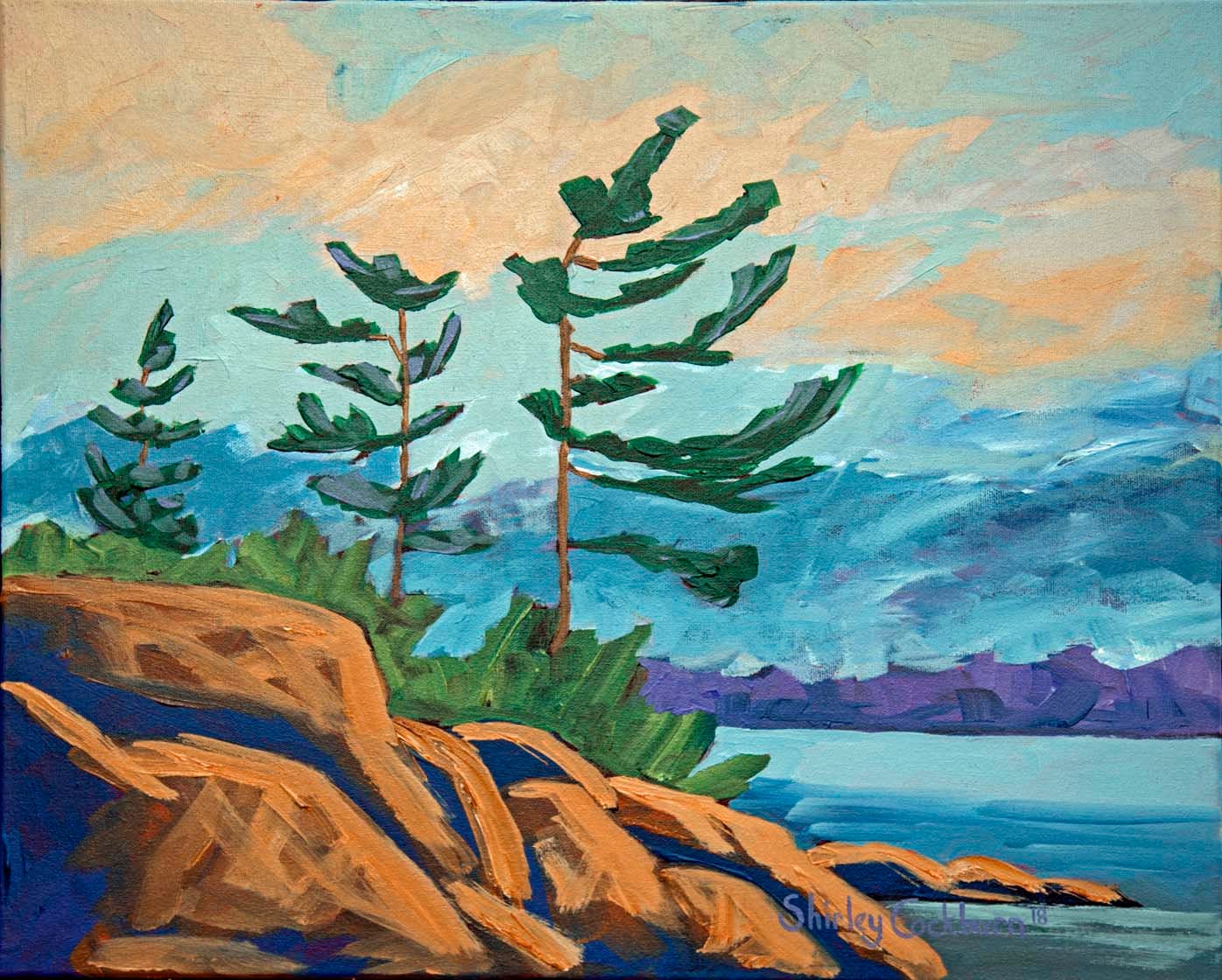 820 northern ontario landscape painting print trees pines Etsy