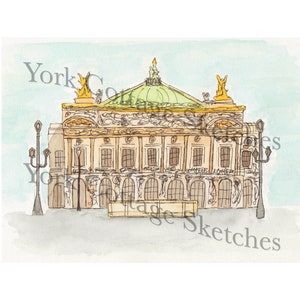 Opéra Garnier - PARIS, FRANCE - Print from an Original Watercolour Painting