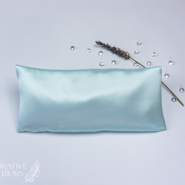 Aqua Blue Lavender Silk Eye Pillow