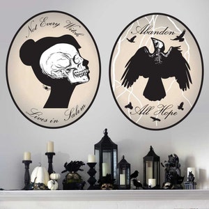Skeleton Cameo Wall Decal Kit- Halloween Wall Decal by Chromantics