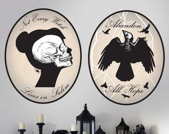 Skeleton Cameo Wall Decal Kit- Halloween Wall Decal by Chromantics