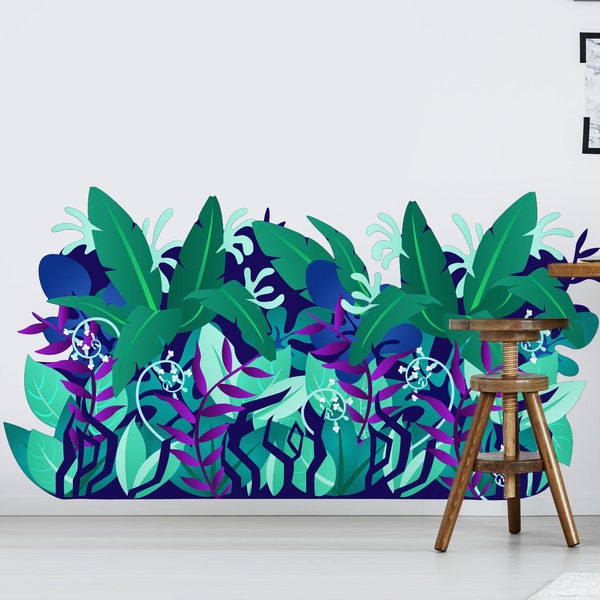 Palm Party Mural Wall Decal -  Tropical Jungle Decal by Chromantics