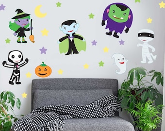 Trick or Treat Kids Wall Decal Kit - Halloween Wall Decal by Chromantics