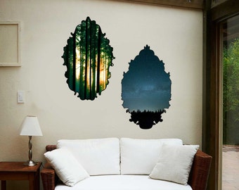 Haunted Forest Wall Decal Set - Modern Tree and Nature Wall Mural by Chromantics