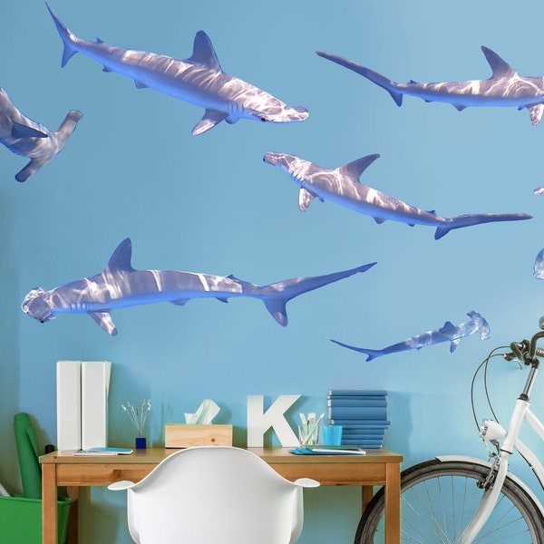 Hammerhead Shark Wall Decal Sticker Kit-Smooth Hammerhead Shark Decals by Chromantics
