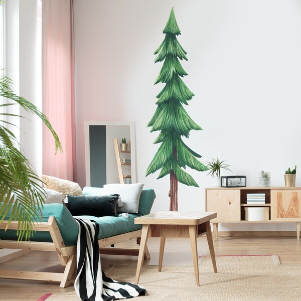 Pine Tree Wall Decal Etsy