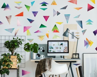 Watercolor Triangle Wall Decal Kit - Create Your Own Geometric Wall Mural By Chromantics