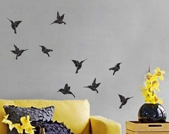 Origami Kolibri Wandaufkleber Kit - Fliegende Vögel Wandaufkleber Kit von Chromantics