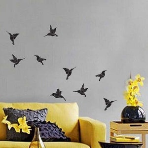 Origami Hummingbird Wall Decal Kit - Flying Birds Wall Decal Kit by Chromantics