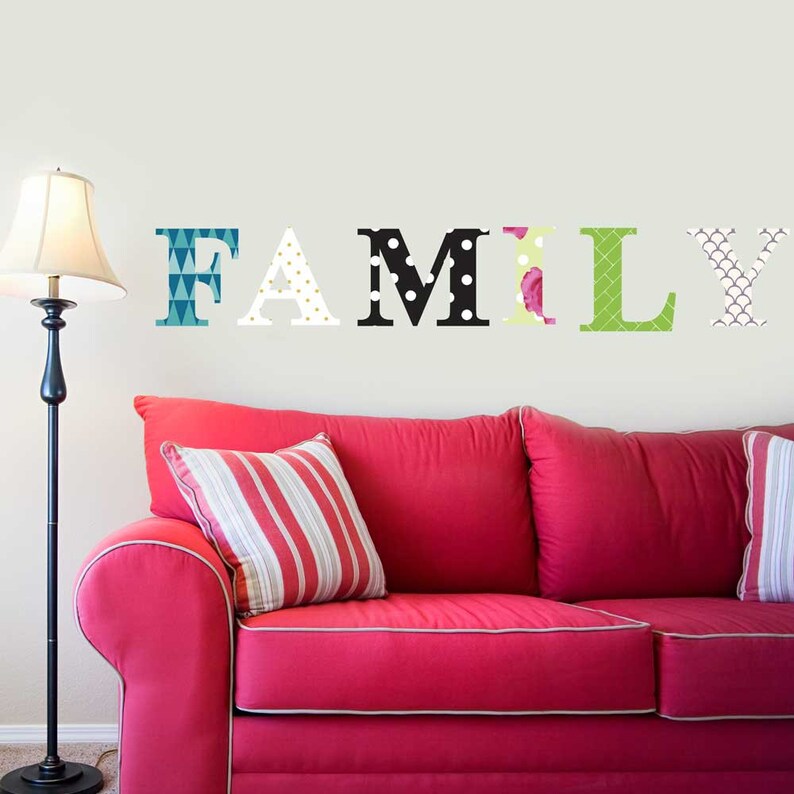 Decorative Letter Wall Decals Letter Decals by Chromantics Etsy