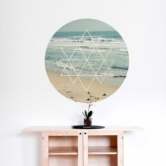 Geometric Ocean View Wall Decal Beach Scene Wall Decal by Etsy