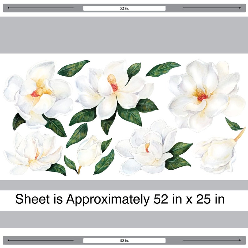 Magnolia Watercolor Wall Decal Southern Magnolia Wall Etsy