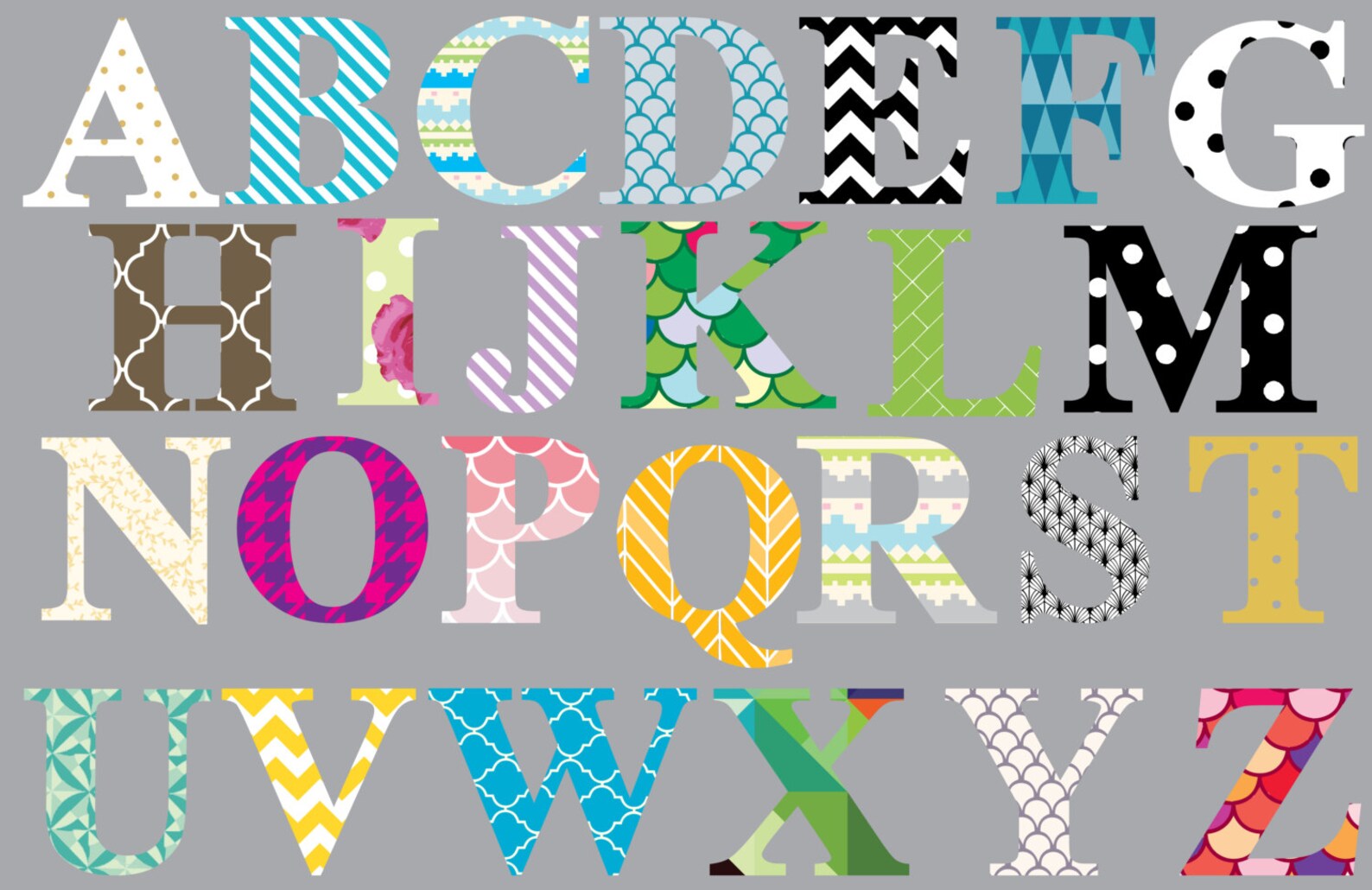 Decorative Letter Wall Decals Letter Decals by Chromantics Etsy