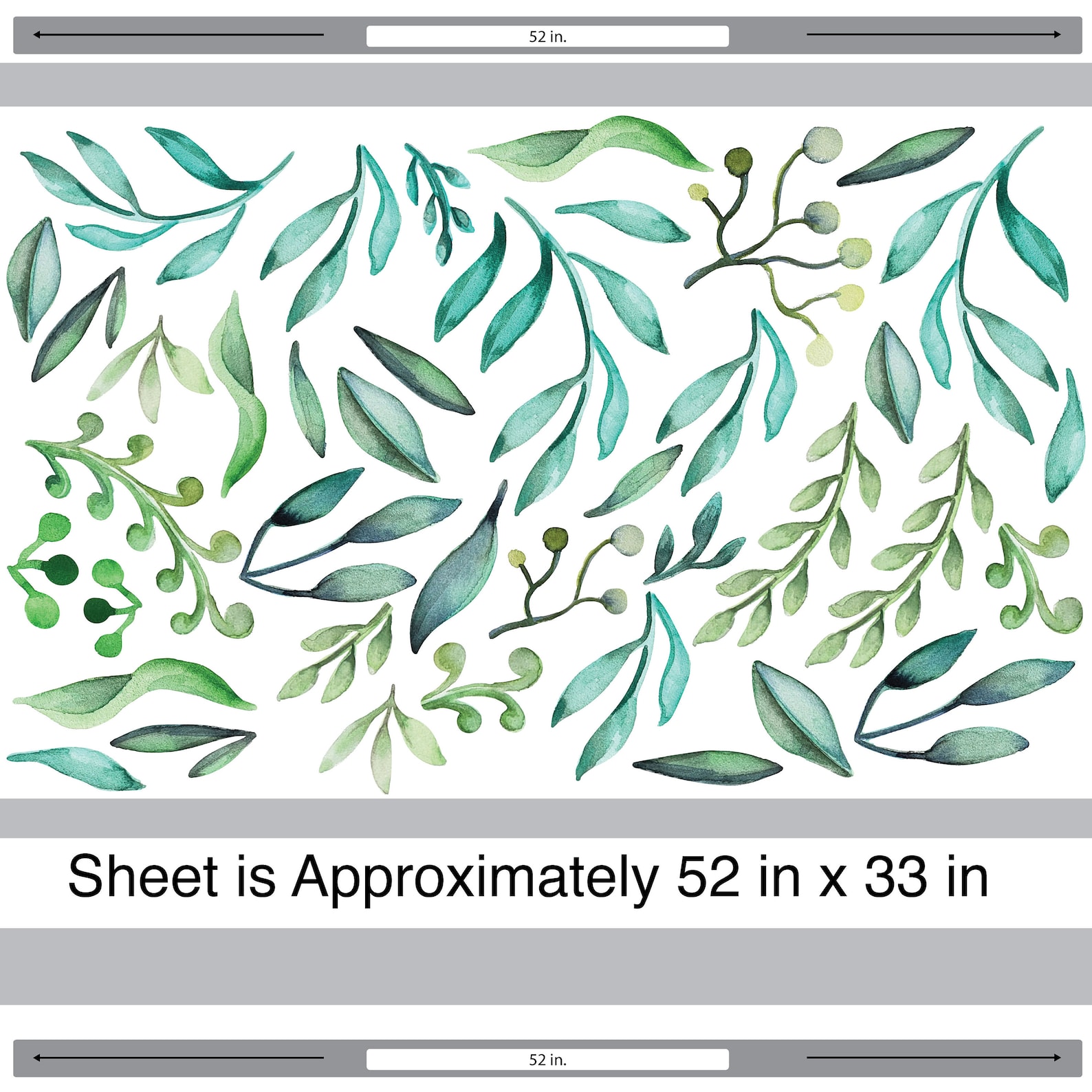 Watercolor Leaves Wall Decal Set Nature Decal by Etsy