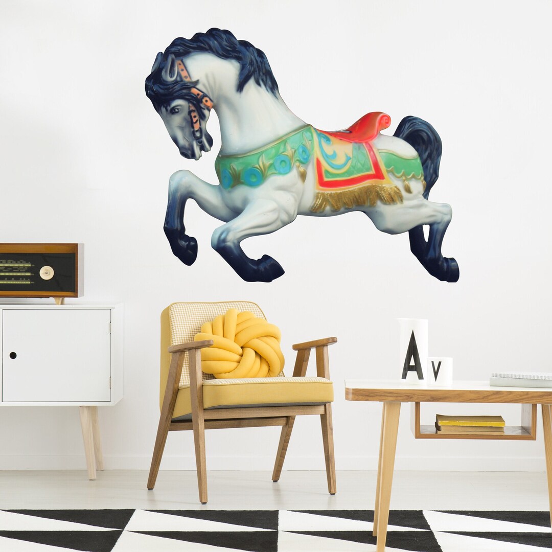 Parisian Carousel Horse Wall Decal Merry Go Round Decal Horse Wall