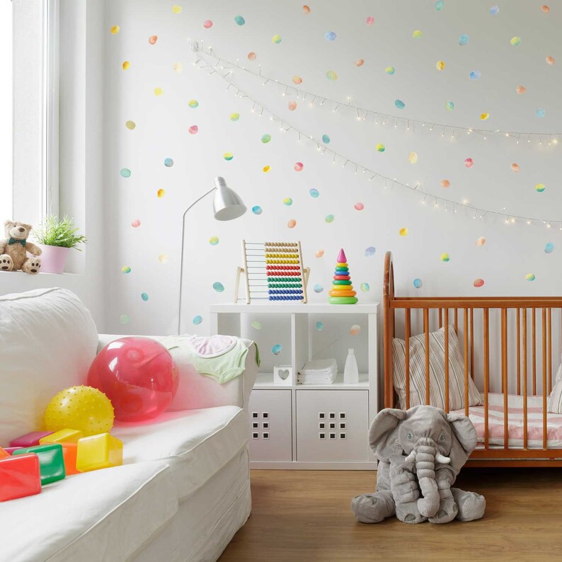 Watercolor Dot Wall Decal Kit Polka Dot Wall Decal by Etsy