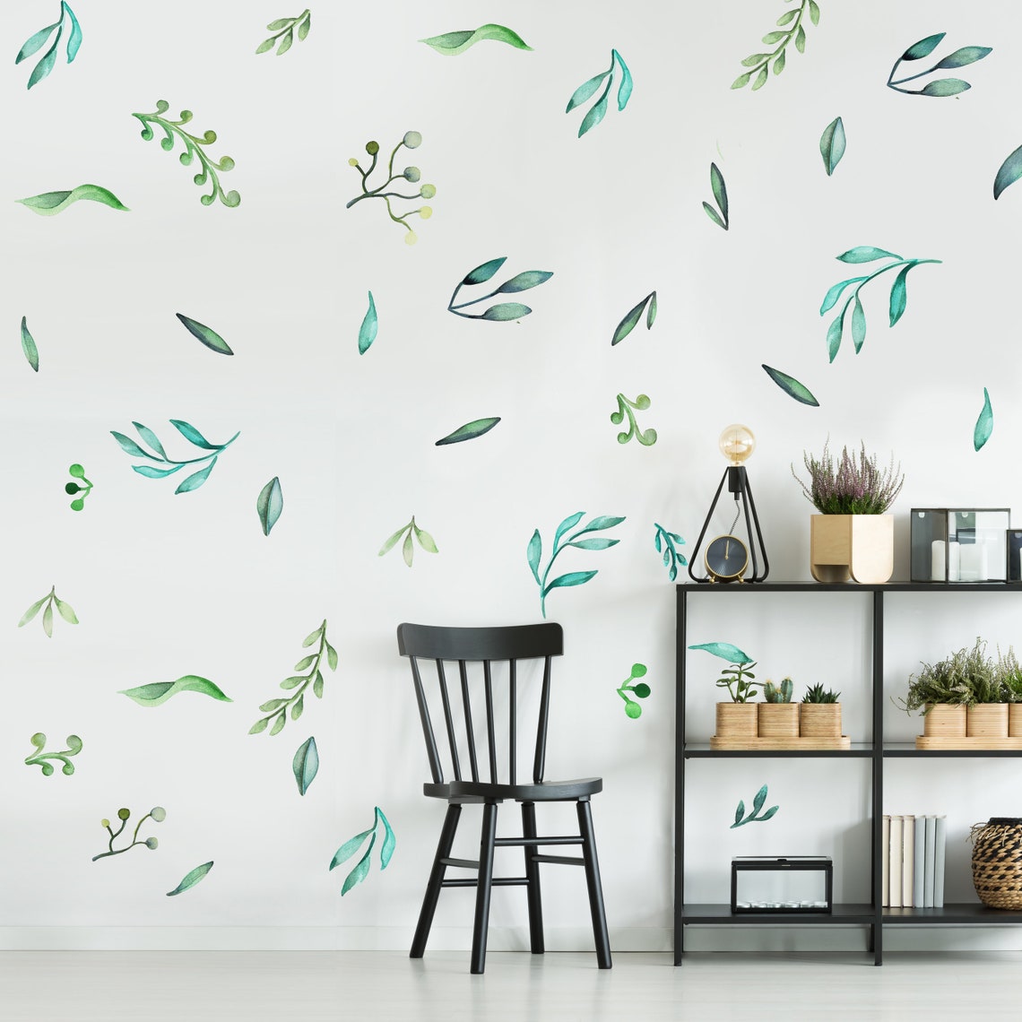 Watercolor Leaves Wall Decal Set Nature Decal by Etsy