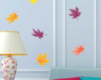 Autumn Leaves Wall Decal Kit - Colorful Leaf Wall Decal by Chromantics