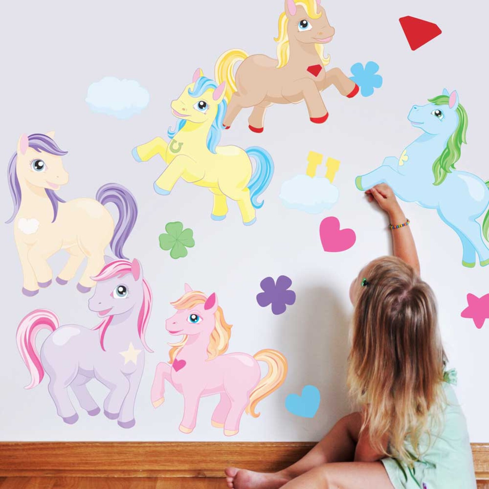 Pony Party Wall Decal Kit Colorful Horse Wall Decal by Etsy