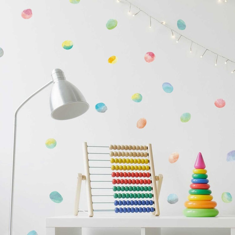 Watercolor Dot Wall Decal Kit Polka Dot Wall Decal by Etsy