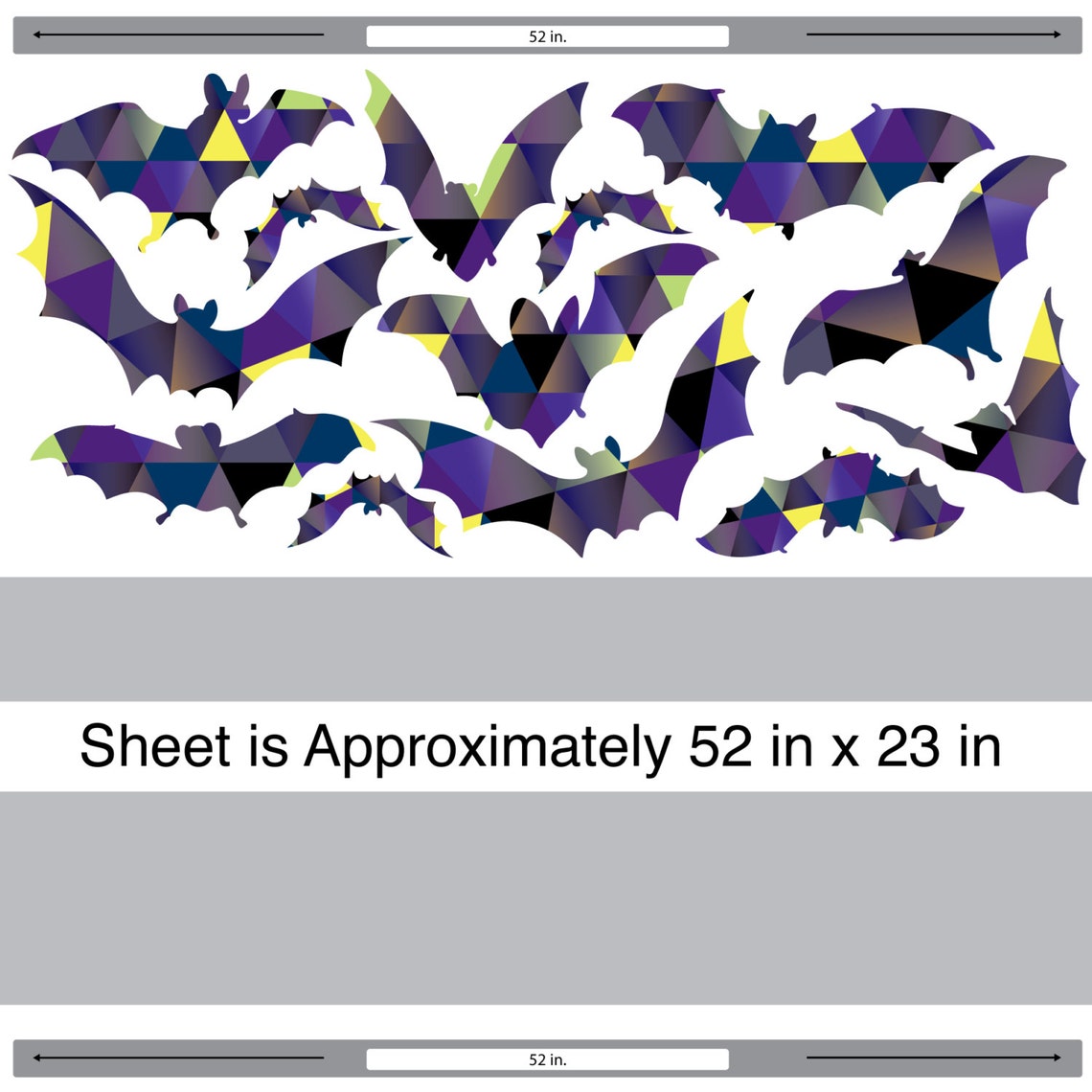 Patterned Bats Wall Decal Kit - Halloween Geometric Bat Wall Decal by ...