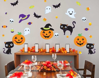 Pumpkin Party Wall Decal Kit - Halloween Wall Decal by Chromantics