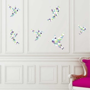 Geometric Bird Silhouette Wall Decal Kit - Flying Birds Wall Decal Kit by Chromantics