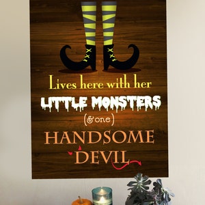 Witch Themed Halloween Signs Wall Decal Kit - Halloween Wall Decal by Chromantics