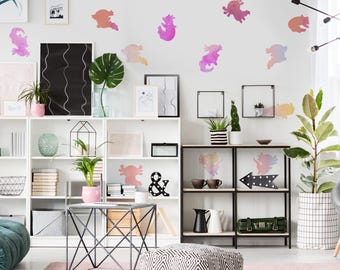 Axolotl Space Wall Decal Tiles - Peel and Stick Wall Mural By Chromantics