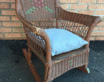 kids rattan chair etsy