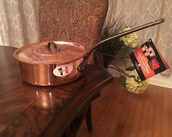 French Copper Sauté pan saucepan by Baumalu made in France
