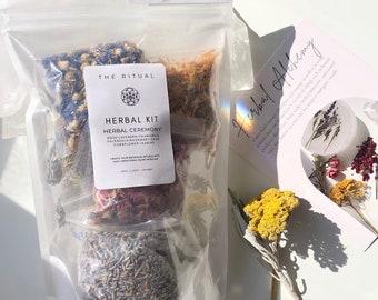 Herbal Alchemy Kit – 8 Organic Herbs for Rituals, Spells, Tea, Bath Soaks, Candle Magic, Witchcraft Supplies, Botanical Sampler Set, DIY
