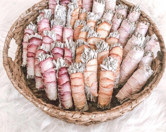 Bulk Sage Bundle 5 rose light pinkwhite sage smudge ritual cleansing sacred space positive energy spiritual wedding gift goddess circle yoga