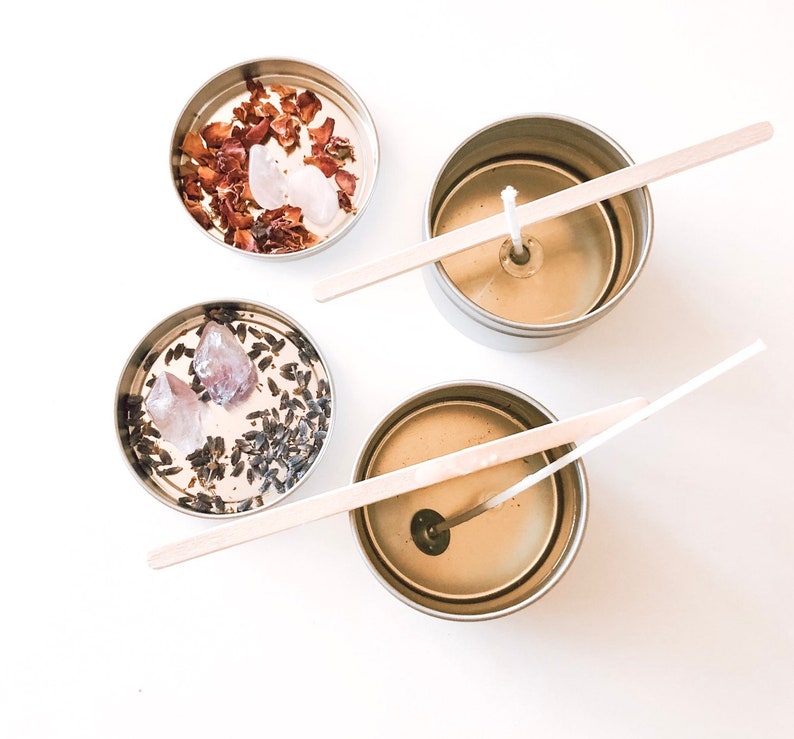 DIY Craft Candle Making Kit Crystal Intention Herbal Amethyst Etsy