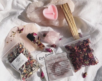 BULK LOVE Ritual Kit 5 love spell soulmate heart healing heart chakra rose quartz self love spiritual cleansing witchy gift free shipping