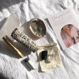 CLEANSE Ritual Kit sage bundle smudging cleansing ceremony quartz spiritual healing white sage smudge stick purification high vibrational