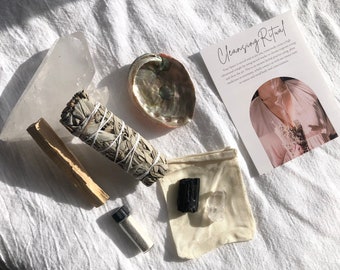 BULK CLEANSE Ritual Kit 5 sage bundle smudging cleansing ceremony quartz spiritual healing white sage smudge stick purification witch