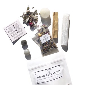 Moon Ritual Kit for Manifestation, Cleansing & Intention | Lunar Spells | Spiritual Gift | Crystals, selenite, DIY spell, witchy gift